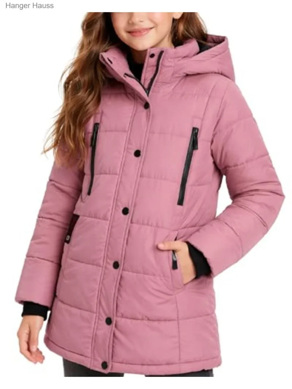 Girls Winter Puffer Coat Stadium Length Quilted Insulated Water Resistant